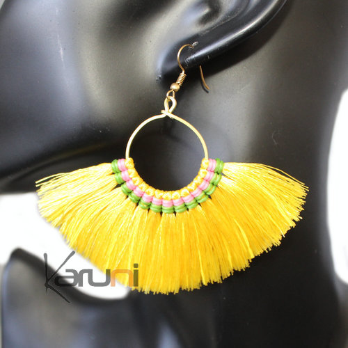 Yellow fancy earrings