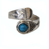 Turquoise silver fancy ring