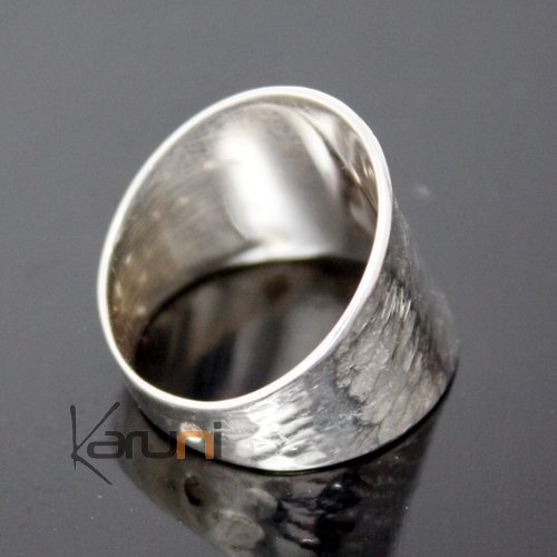 Ethnic Jewelry Ring Sterling Silver Large Hammered Tuareg Tribe Design KARUNI c