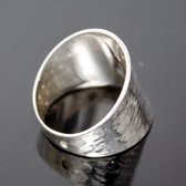 Ethnic Jewelry Ring Sterling Silver Large Hammered Tuareg Tribe Design KARUNI c