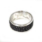 Fish leather silver ring