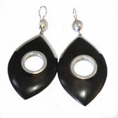 Ebony sterling silver earrings , karuni design