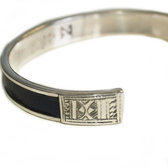 Bracelet, leather silver engraved