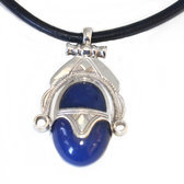 Blue agate sterling silver pendant