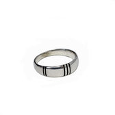 Ebony, silver wedding ring