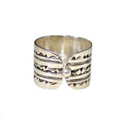 Ethnic sterling silver ring, reversible