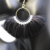 Black white fancy earrings
