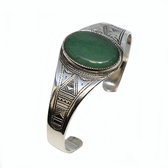 Jade stone sterling silver bracelet