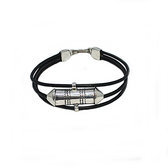 tuareg leather silver bracelet