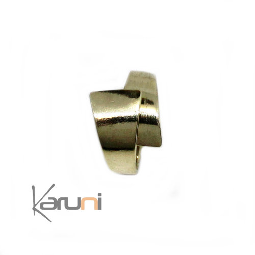 Ethnic Jewelry Ring Bronze Crossed switch Flat Adjustable Tuareg Tribe Design KARUNI