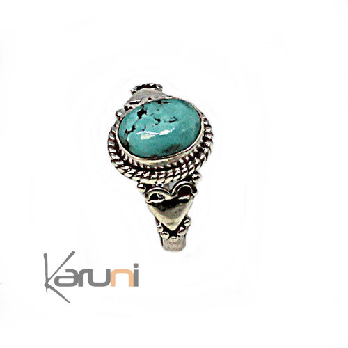 Sterling Silver Ring Nepal Turquoise 1089