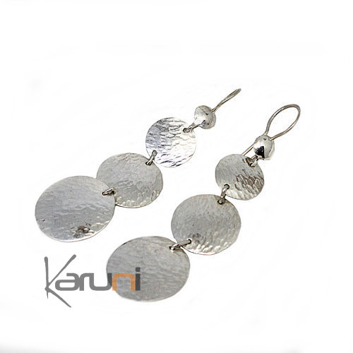 Hammered sterling silver earrings