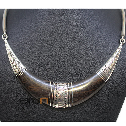Etnic tuareg necklace ebony sterling silver