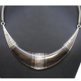 Etnic tuareg necklace ebony sterling silver