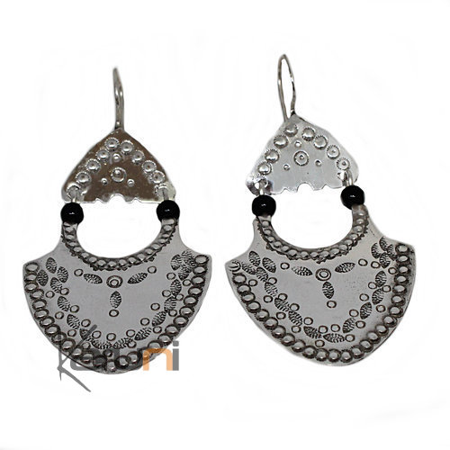 Exclusive Silver Earrings Engraved 5056