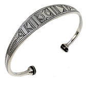 ebony sterling silver engraved bracelet