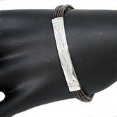 Leather sterling silver bracelet