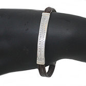 leather sterling silver bracelet