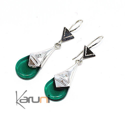 Tuareg  Earrings Southern Ingall Sterling Silver Glass 5077