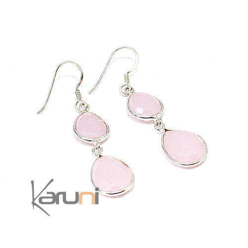 Sterling silver Pink Quartz Earrings 5087