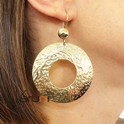  Peul Earrings Fulani Mali Gilt Bronze 5107