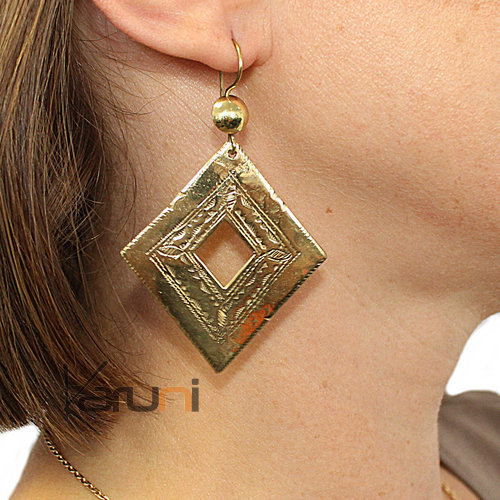  Peul Earrings Fulani Mali Gilt Bronze 5108