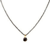 Pyrite gold plated sterling silver necklace