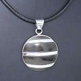 Ebony sterling silver pendant