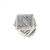 Diamond sterling silver signet ring