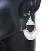 Red 925 sterling silver earrings