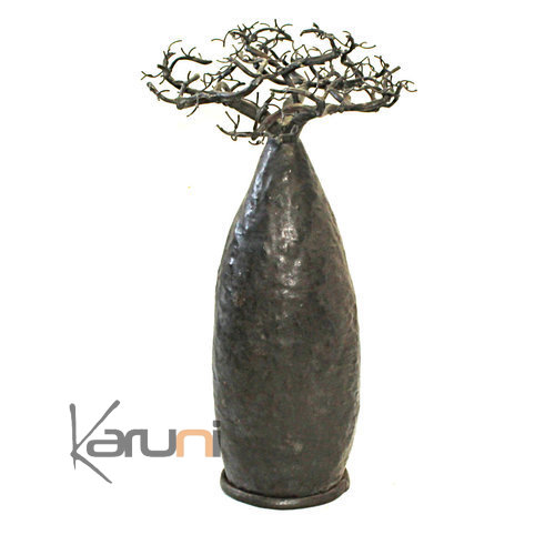 Jewelry Tree Baobab design jewelry holder 45 cm recycled metal Madagascar