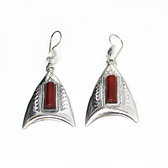 red agate sterling silver earrings