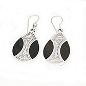 Ebony 925 silver earrings