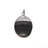 ebony solid silver pendant