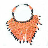 orange seed beads necklace