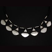 Ethnic Necklace Sterling Silver Jewelry Lotus Shat-Shat Ebony Tuareg Tribe Design