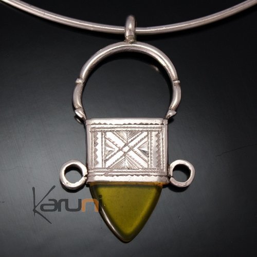 African Southern Cross Necklace Pendant Sterling Silver   Yellow from Ingall Tuareg Tribe Design