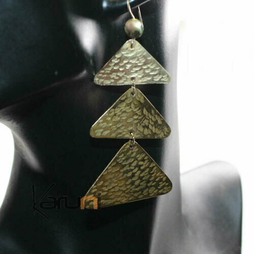 Golden Bronze Earrings triangles