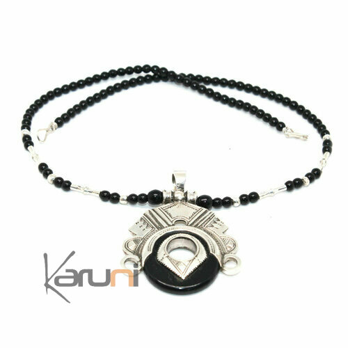 Necklace Pendant Sterling Silver Onyx