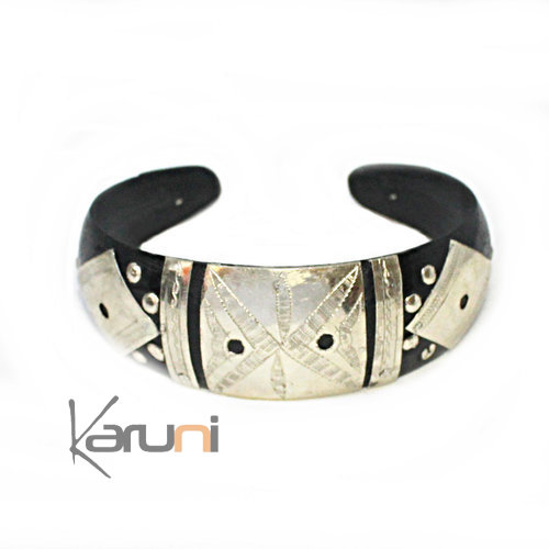 Ethnic bracelet Mauritania wide black silver Star 2