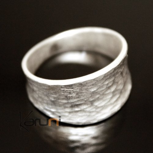Ethnic Jewelry Ring Sterling Silver Hammered Tuareg Tribe Design KARUNI