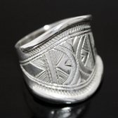 Ethnic Wide Band Ring Sterling Silver Jewelry Engraved Men/Women Tuareg Tribe Design 03