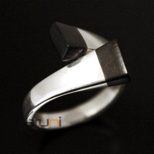 Silver switch ebony Ring Karuni 1050