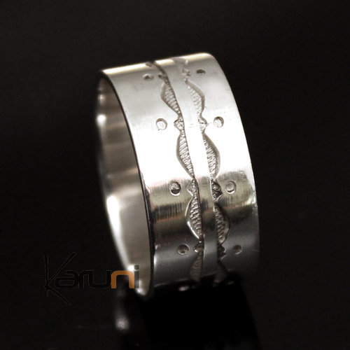 Ethnic Engagement Ring Wedding Jewelry Sterling Silver Semi-large Men/Women Tuareg Tribe Design 01