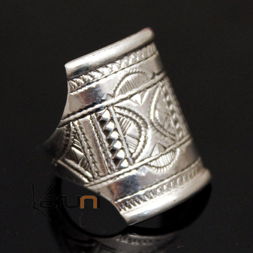 Ethnic Signet Ring Sterling Silver Jewelry Engraved Men/Women Tuareg Tribe Design 06