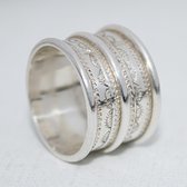 Tuareg silver wide ring engraved 1 - ethnic jewelry b
