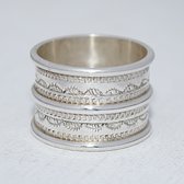 Tuareg silver wide ring engraved 1 - ethnic jewelry