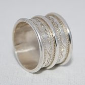Ethnic Engagement Ring Wedding Jewelry Sterling Silver Large 3 Engraved Lines Men/Women Tuareg Tribe Design 03 b