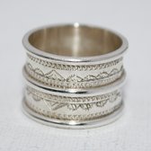Ethnic Engagement Ring Wedding Jewelry Sterling Silver Large 3 Engraved Lines Men/Women Tuareg Tribe Design 03