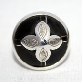 Ethnic Flower Ring Sterling Silver Jewelry Ebony Dome Tuareg Tribe Design 01 b
